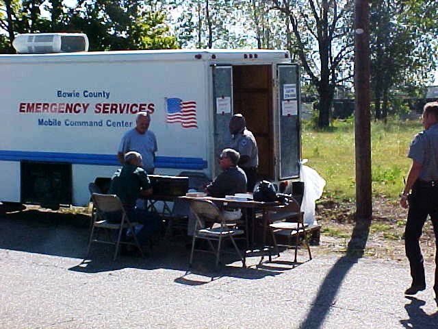 Emergency Services mobile command center set up for police.